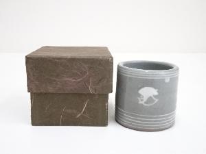 京焼　加藤春永造　銀杏文蓋置